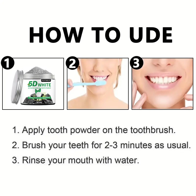 YUlTlKUE Polvo Dental de Carbó - Teeth Whitening Near Me reseña y precio